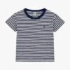 PETIT BATEAU T-shirt Col Rond Rayé En Coton | Bleu -Petit Bateau Soldes 4158939