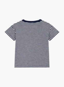 PETIT BATEAU T-shirt Col Rond Rayé En Coton | Bleu -Petit Bateau Soldes 4158940