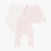 PETIT BATEAU Ensemble Imprimé Coeurs En Coton Bio | Rouge -Petit Bateau Soldes 4163444