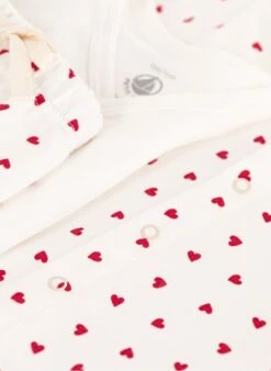 PETIT BATEAU Ensemble Imprimé Coeurs En Coton Bio | Rouge -Petit Bateau Soldes 4163446