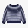 PETIT BATEAU Sweat Col Rond Rayé En Coton | Bleu -Petit Bateau Soldes 4163453