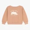 PETIT BATEAU Sweat Col Rond Imprimé En Coton | Rose -Petit Bateau Soldes 4163455