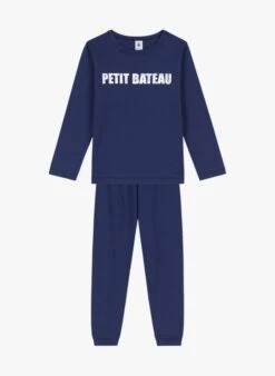 PETIT BATEAU Pyjama Sérigraphié En Coton Bio | Bleu