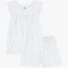 PETIT BATEAU Ensemble Vichy En Coton Bio | Blanc -Petit Bateau Soldes 4181434