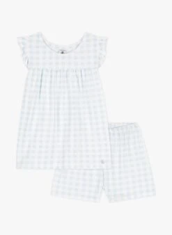 PETIT BATEAU Ensemble Vichy En Coton Bio | Blanc