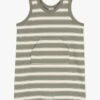 PETIT BATEAU Combinaison Courte à Rayures En Coton Bio | Vert -Petit Bateau Soldes 4181435