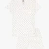 PETIT BATEAU Pyjama Short Imprimé à Pois En Coton Bio | Blanc
