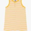 PETIT BATEAU Combinaison Courte En Maille Rayée En Coton Bio | Jaune -Petit Bateau Soldes 4182182