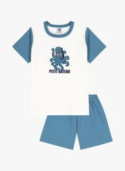 PETIT BATEAU Pyjama Imprimé En Coton | Bleu