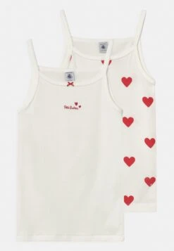 PETIT BATEAU Heart 2 Pack - Caraco - White/Red