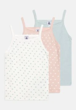 PETIT BATEAU Chemises Bretelles 3 Pack - Caraco - White/Light Pink/Light Blue