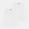 PETIT BATEAU Tee 2 Pack Unisex - T-Shirt À Manches Longues - White -Petit Bateau Soldes 706a742dd4104de6b389182f4d12bd91