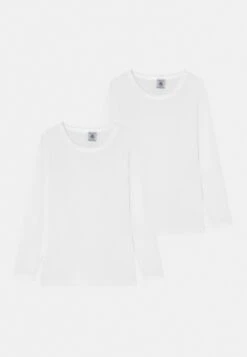 PETIT BATEAU Tee 2 Pack Unisex - T-Shirt À Manches Longues - White