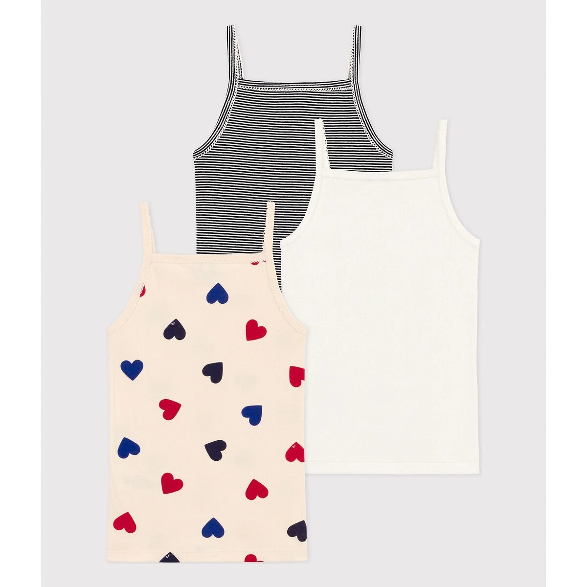 PETIT BATEAU Lot 3 Maillots De Corps à Bretelles 4 PETIT BATEAU Lot 3 Maillots De Corps à Bretelles – Image 2