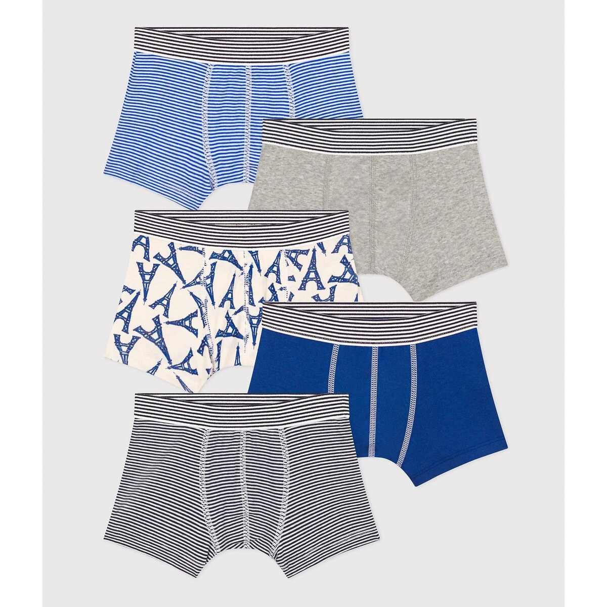 PETIT BATEAU Lot De 5 Boxers En Coton 3 PETIT BATEAU Lot De 5 Boxers En Coton