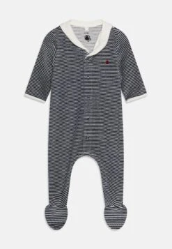 PETIT BATEAU Baby Lameleo Unisex - Grenouillère - Smoking/Marshmallow