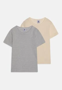 PETIT BATEAU Kids 2 Pack Unisex - T-Shirt Imprimé - Off-White/Grey