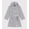 PETIT BATEAU Peignoir à Capuche Rayé En éponge -Petit Bateau Soldes ab2a6cf1b91410acd7384612bf053955