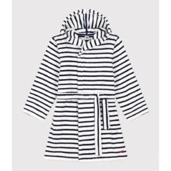 PETIT BATEAU Peignoir à Capuche Rayé En éponge