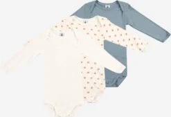 PETIT BATEAU Sous-vêtements Barboteuse / Body NAISS Enfants Bleu-gris / Blanc