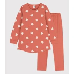 PETIT BATEAU Chemise De Nuit Et Legging Cœur En Molleton
