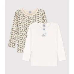 PETIT BATEAU Lot De 2 T-shirts Manches Longues Fleur