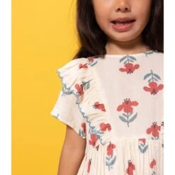 PETIT BATEAU Robe Manches Courtes Et Volants, Imprimé Fleurs -Petit Bateau Soldes bc5adcde5658ea73beab1635166e4950