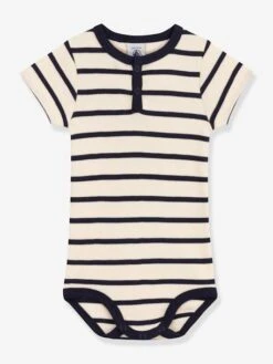 Body Manches Courtes Col Tunisien En Coton Bio PETIT BATEAU -Petit Bateau Soldes body manches courtes col tunisien en coton bio petit bateau 2