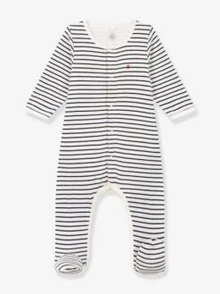 Bodypyjama à Rayures En Coton Bébé PETIT BATEAU -Petit Bateau Soldes bodypyjama a rayures en coton bebe petit bateau 2