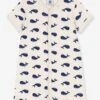Combinaison Courte Baleines Marines En Coton Bébé PETIT BATEAU -Petit Bateau Soldes combinaison courte baleines marines en coton bebe petit bateau