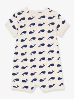 Combinaison Courte Baleines Marines En Coton Bébé PETIT BATEAU -Petit Bateau Soldes combinaison courte baleines marines en coton bebe petit bateau 2