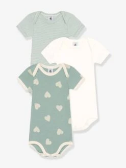 PETIT BATEAU Lot 3 Bodies Manches Courtes PETI BATEAU