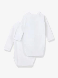 Lot De 2 Bodies Croisés Manches Longues Bébé Naissance En Coton Bio PETIT BATEAU