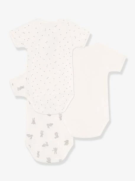 Lot De 3 Bodies Croisés Manches Courtes Lapins Bébé PETIT BATEAU 4 Lot De 3 Bodies Croisés Manches Courtes Lapins Bébé PETIT BATEAU – Image 2
