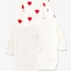 Lot De 3 Bodies Croisés Manches Longues Coeurs Bébé Naissance En Coton Bio PETIT BATEAU -Petit Bateau Soldes lot de 3 bodies croises manches longues coeurs bebe naissance en coton bio petit bateau