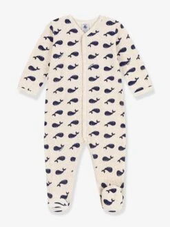Pyjama Bébé Baleines Marines En Velours PETIT BATEAU -Petit Bateau Soldes pyjama bebe baleines marines en velours petit bateau 2