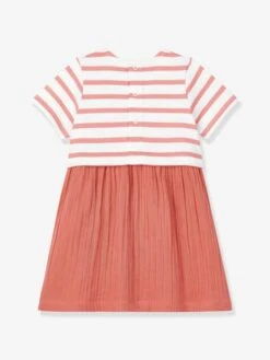 Robe Bi-matière En Gaze De Coton Et Jersey épais Bio Bébé - PETIT BATEAU